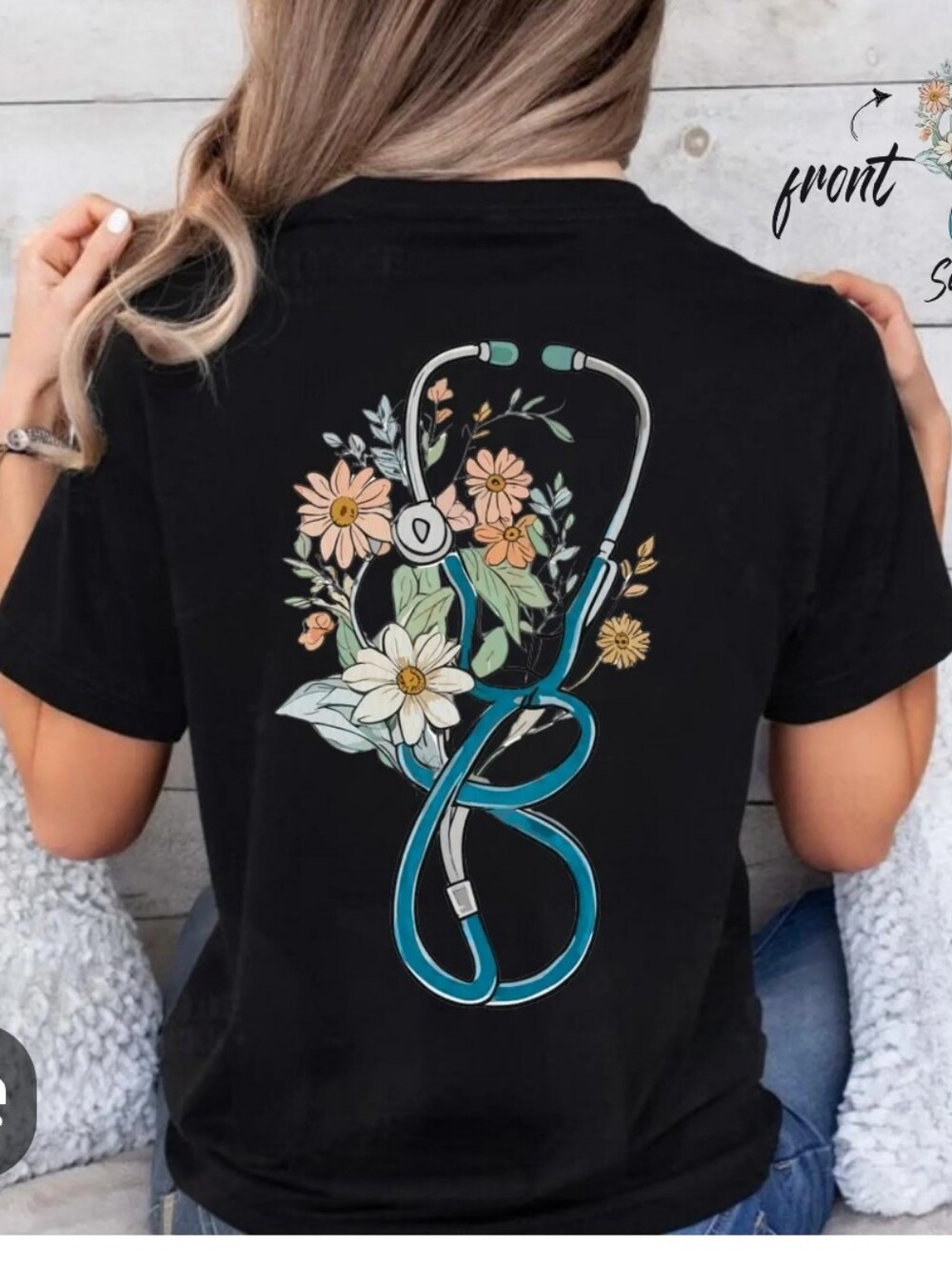 Custom Floral Stethoscope Shirt: Nursing School Tee